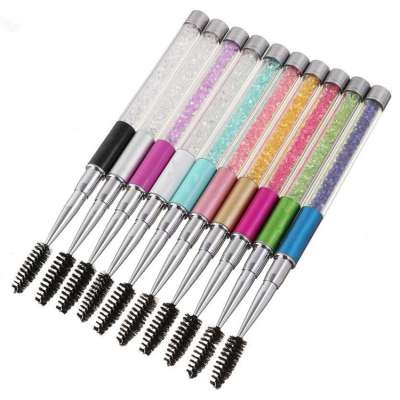 New Style Premium Diamond 10 Colors  Popular Colorful Custom Mascara Wand Crystal Eyelash Brush For Eyelash Extension