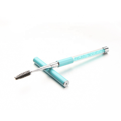 New Style Premium Diamond 10 Colors Makeup Eyelash Wand Oem Diamond Tube Blue Mascara Smudge Brush With A Cap